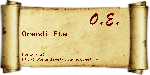 Orendi Eta névjegykártya